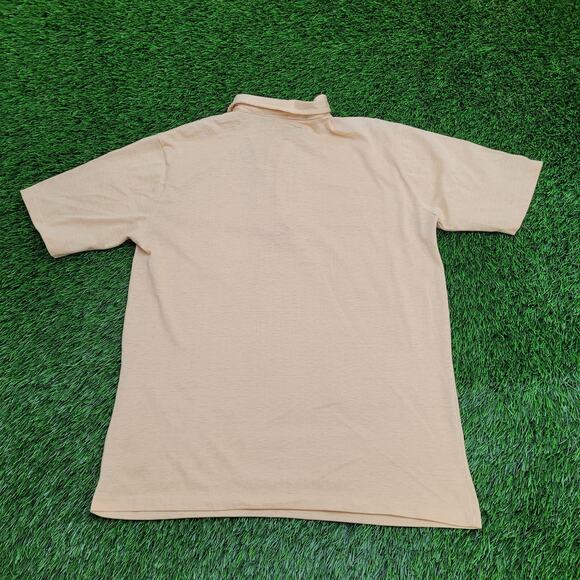 Vintage 90s MOD Preppy Polo Shirt Medium 20x26 Beige USA - Picture 2 of 10